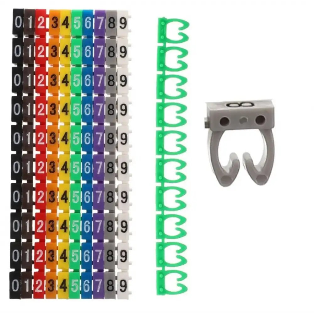 Dijital Kodlu Renkli Kablo İşaretleyici 0-9 (1.5mm)