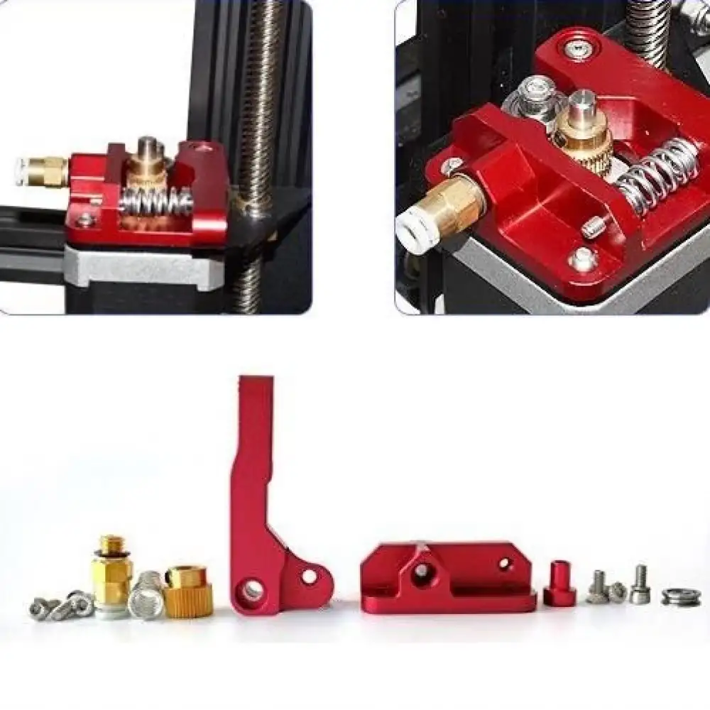 Ender 3 Alüminyum Extruder Blok Seti Kırmızı