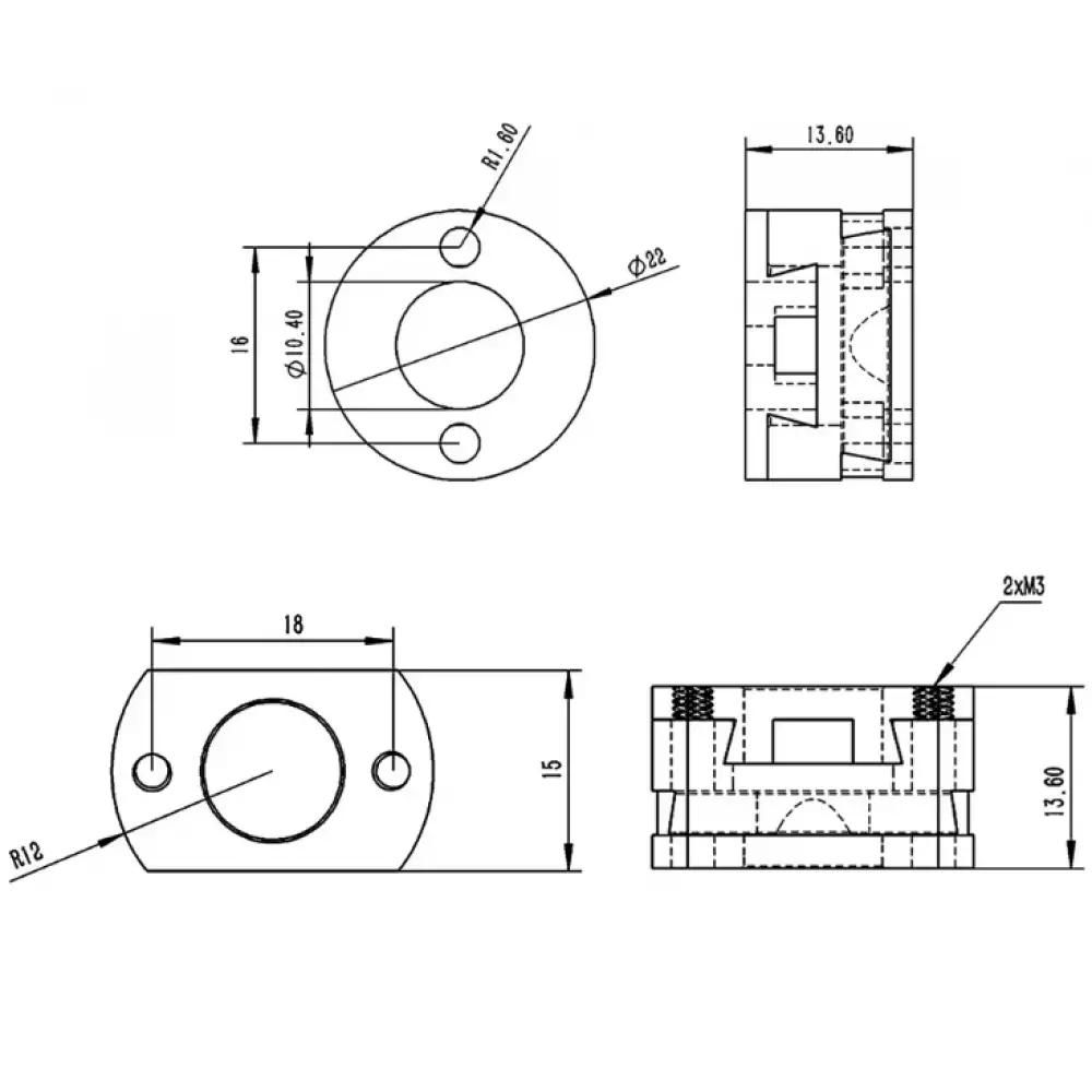 Ender 3 Uyumlu T8 Oldham Pirinç Kaplin