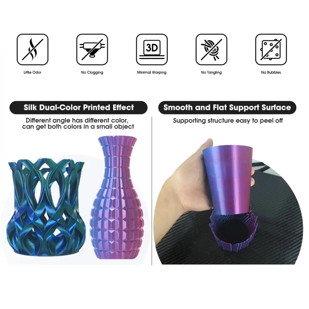 Esun PLA-Silk Mystic Filament Çeşitleri 1.75mm 1 Kg