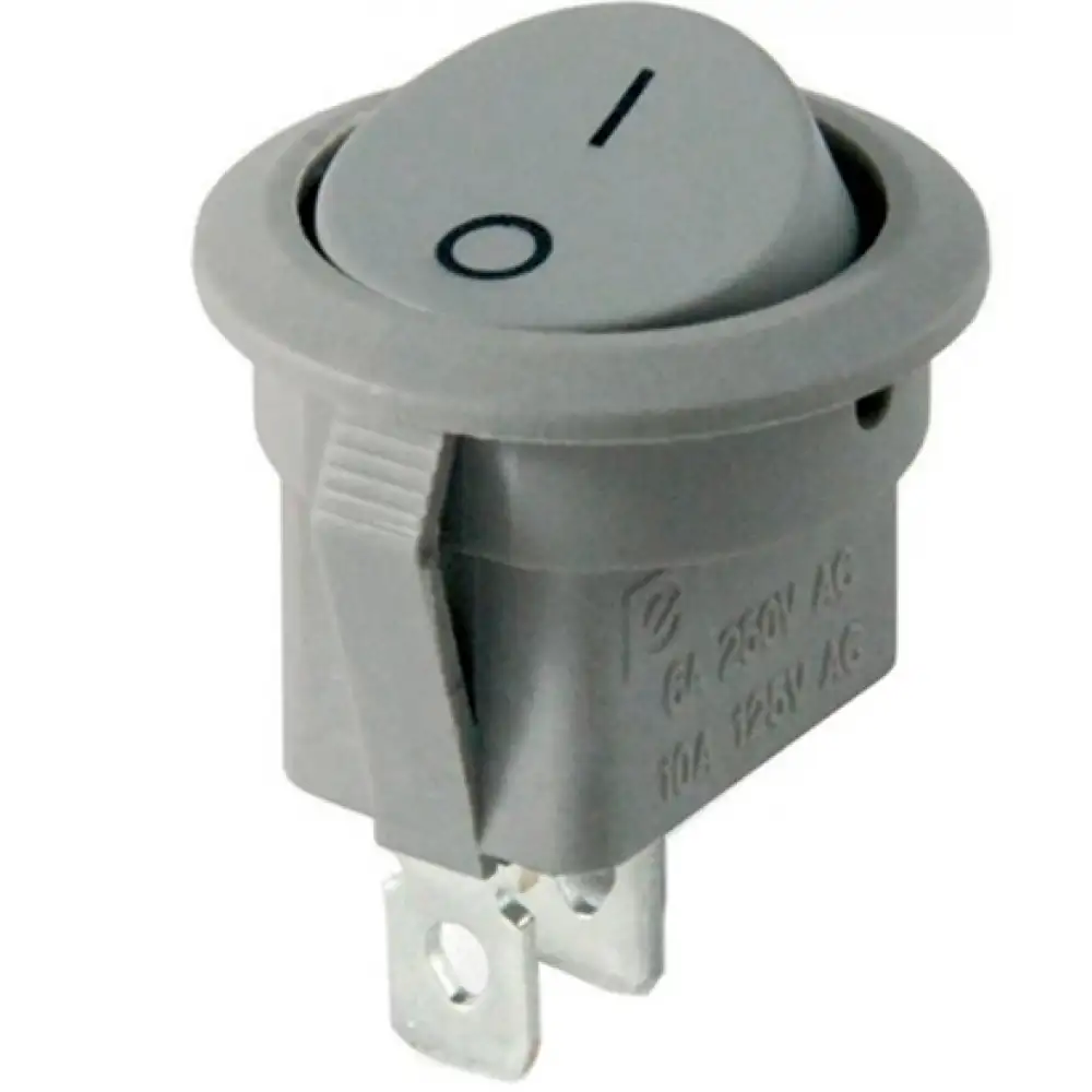 Gri 2 Pinli Işıksız Yuvarlak Açma-Kapama Anahtarı (IC-133B )