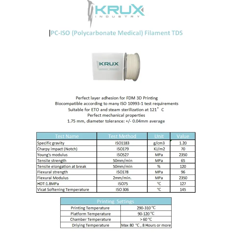 Medikal PC (Polikarbon Filament) (1.75mm / 750gr)