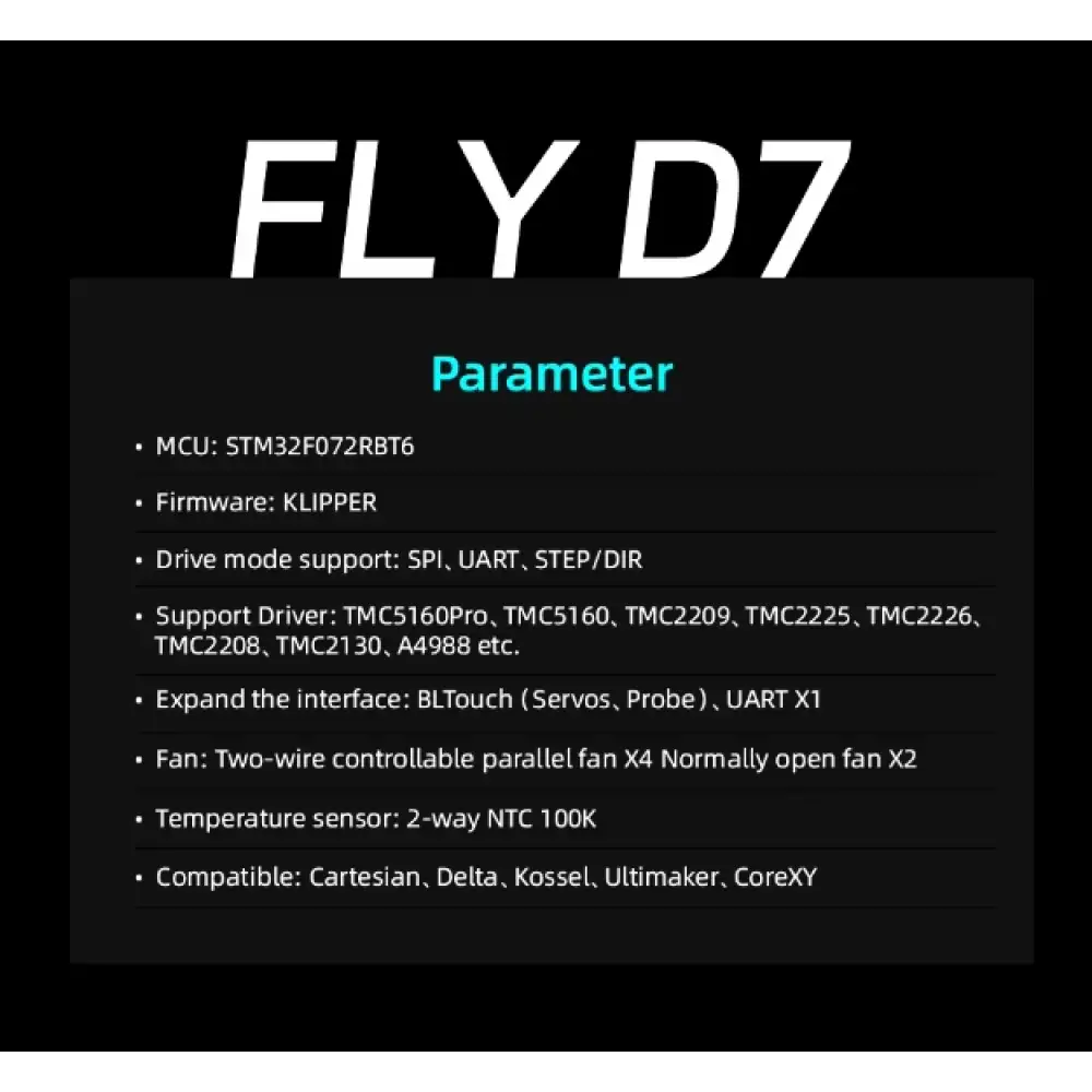 Mellow Fly D7 V1.0 7 sürücülü 3D Yazıcı Kartı