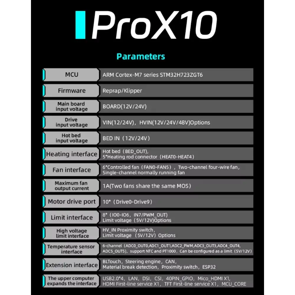 Mellow Fly ProX10 Klipper Destekli 10 Sürücülü Yazıcı Anakartı