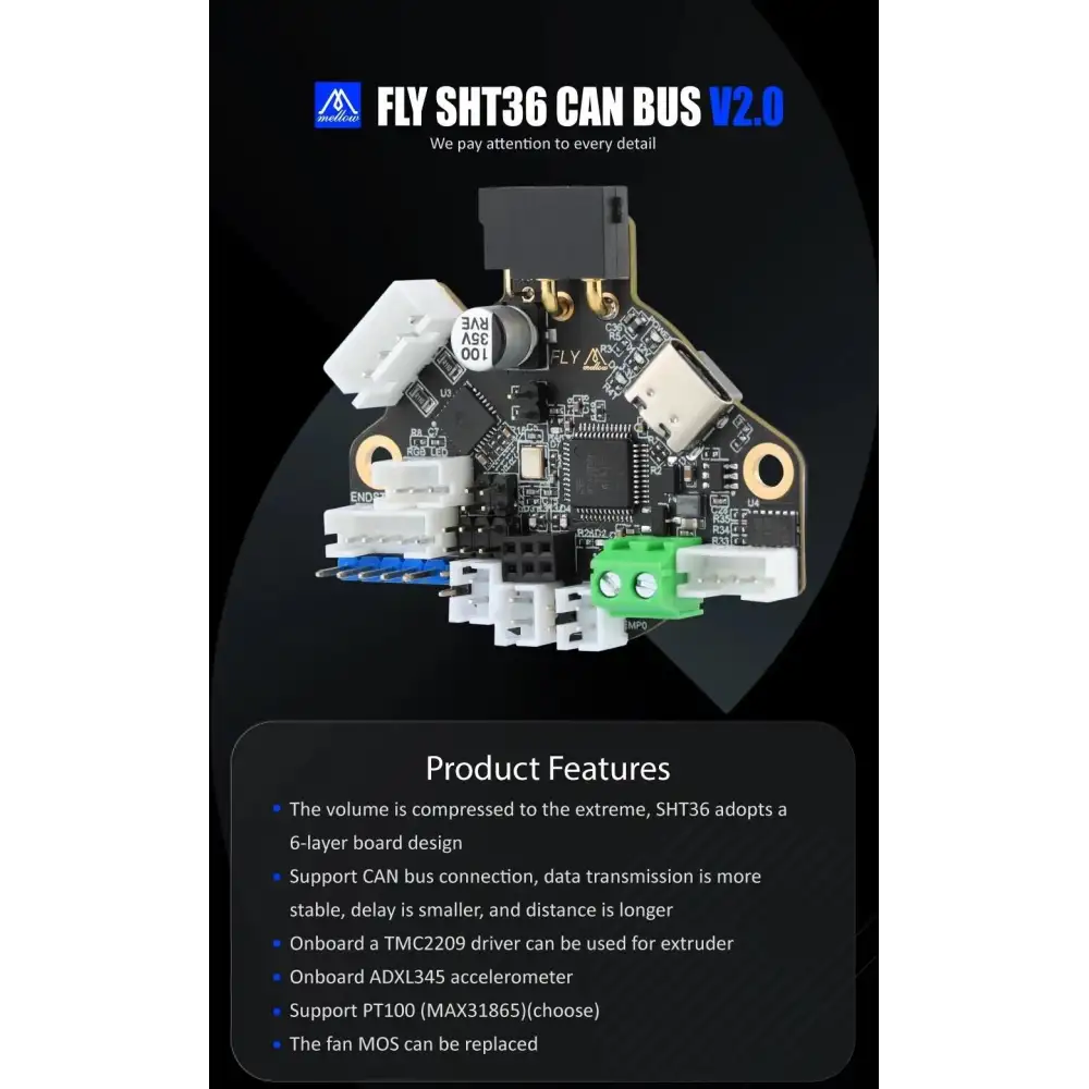 Mellow Fly SHT V2.0 CAN Hotend Kartı
