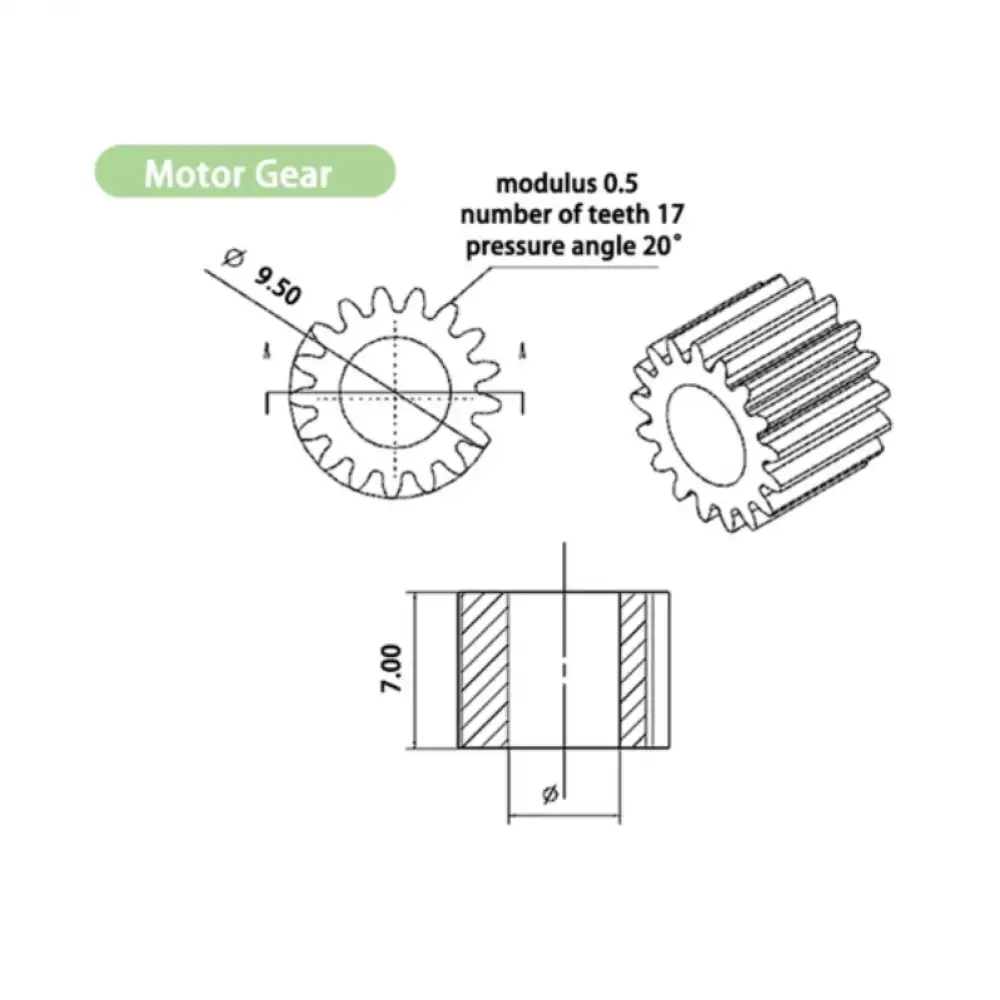 Nema 14 36mm 17 Diş Extruder Motoru