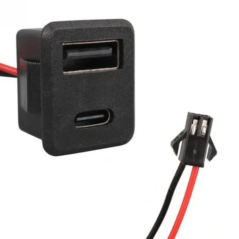 Pano Tip Kare Type-C + USB Şarj Soketi Bağlantı Modülü (IC-266T-4)