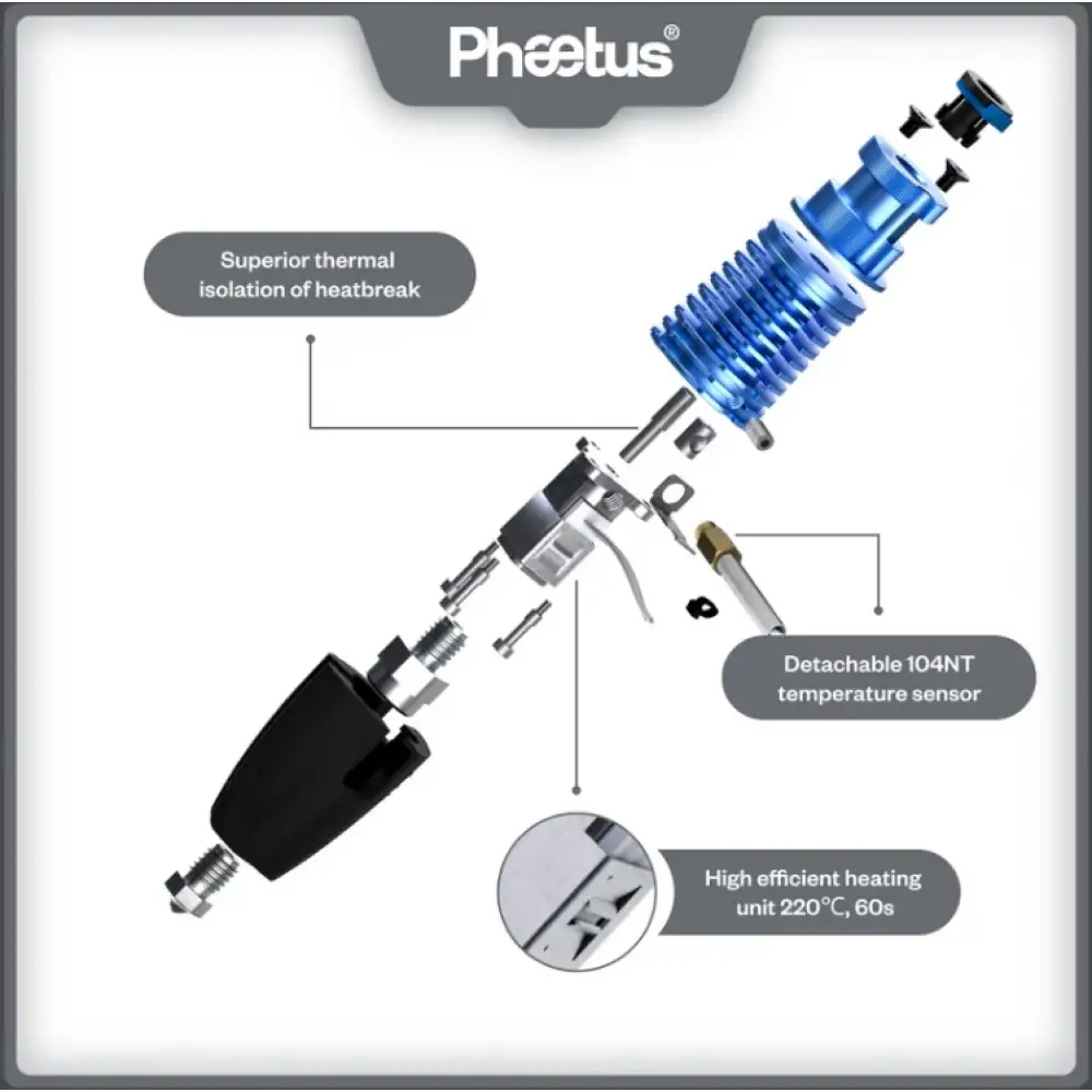 Phaetus Rapido 2 HF Hotend - Mavi