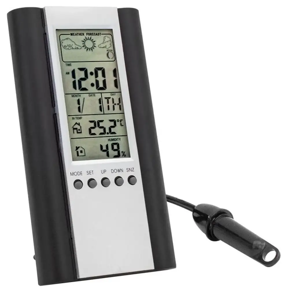 Powermaster PM-6107 Isı + Nem Ölçer Dijital Ekranlı Termometre (Saat-Alarm)