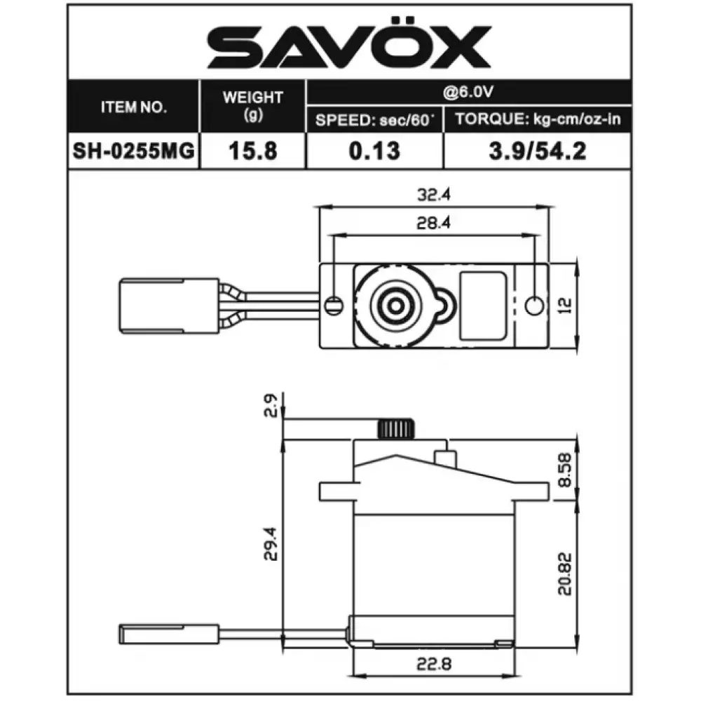 Savox SH0255MG Servo Motor