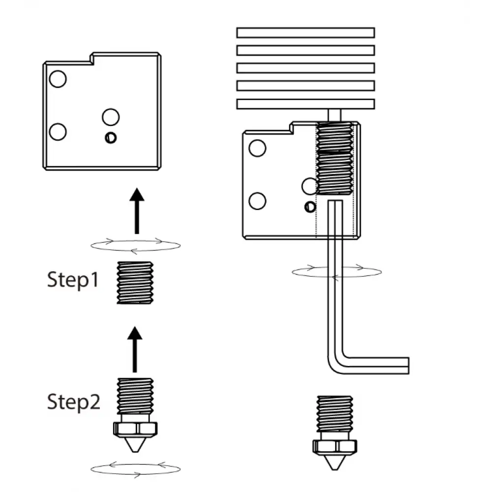 Volcano Blok V6 Nozzle Adaptörü