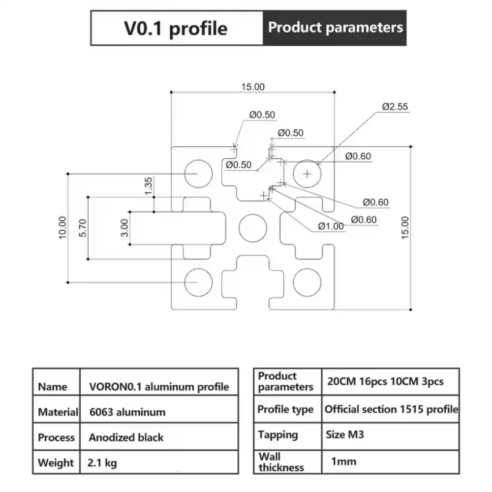 Voron 0.2 15x15 Sigma Profil Seti