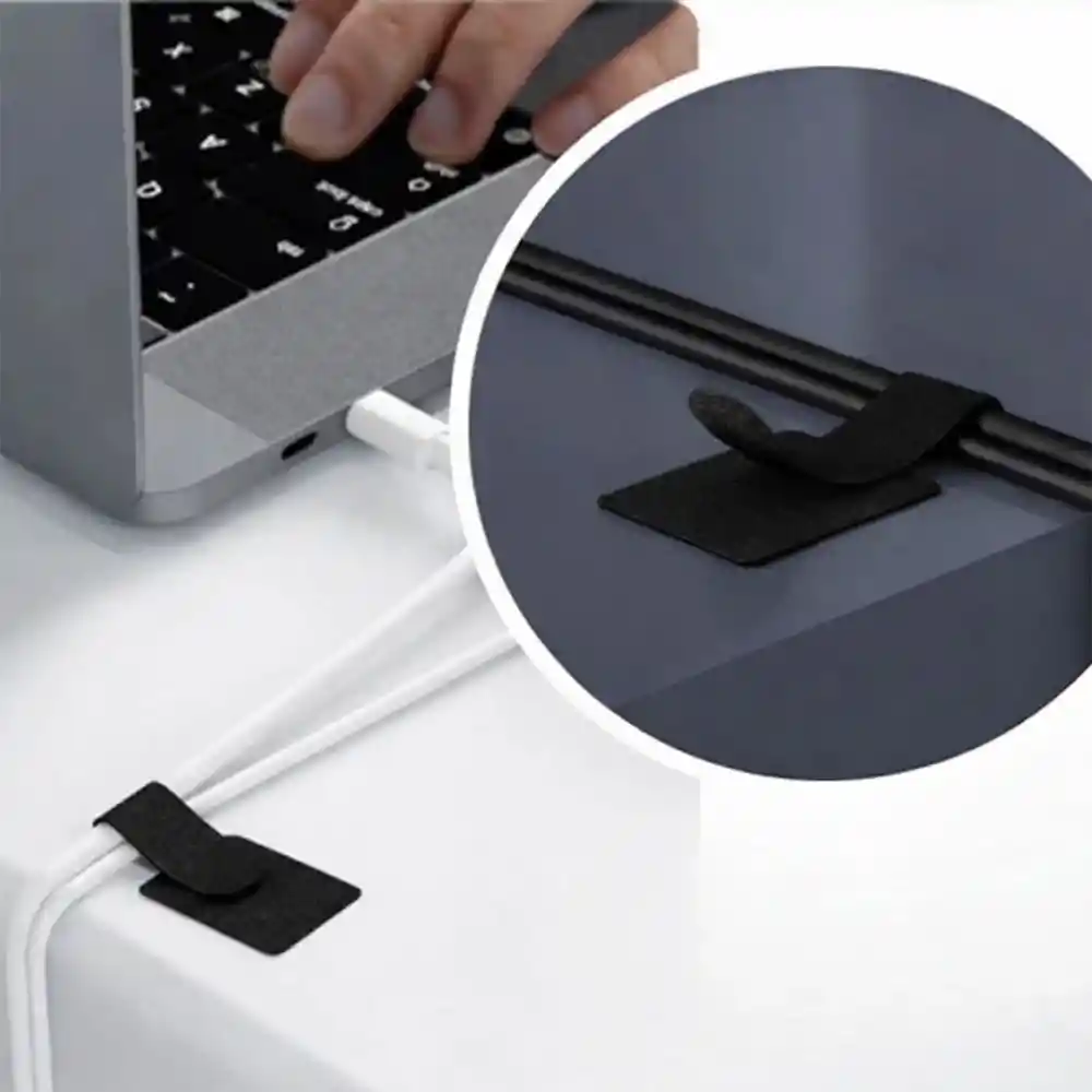 SiyahYapışkanlı 10lu Kablo Düzenleyici