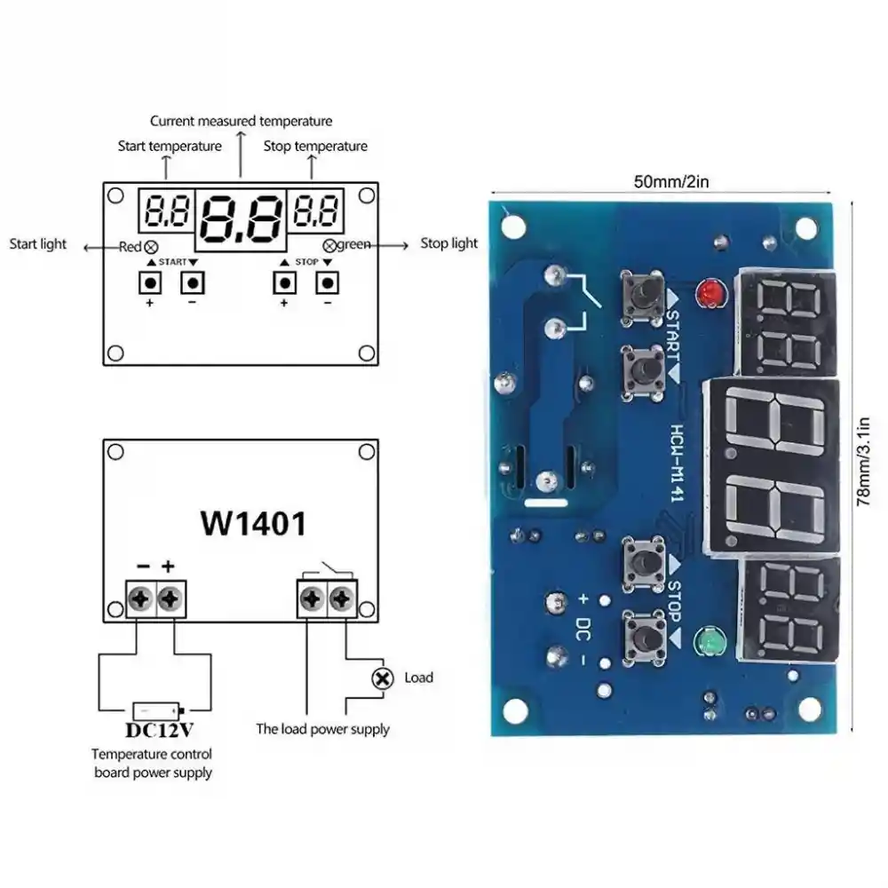 Dijital Sıcaklık Kontrol Cihazı W1401 12V