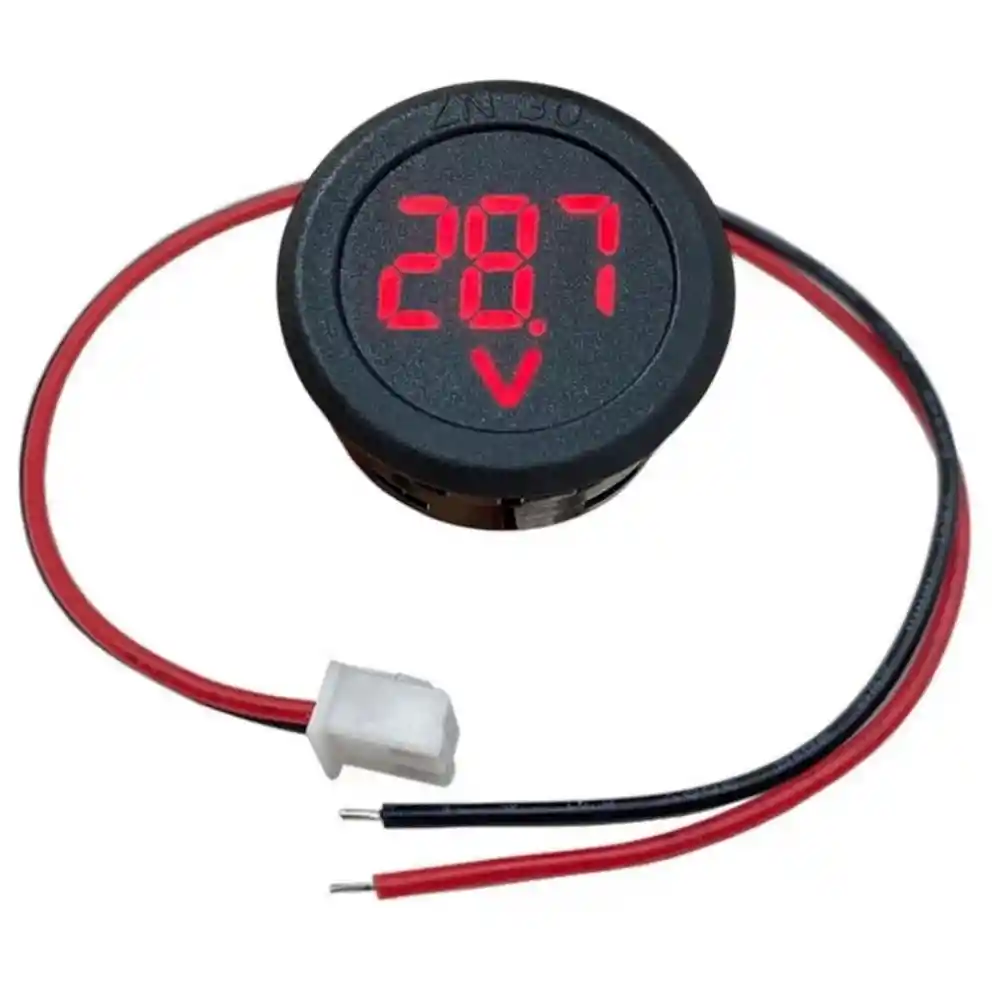 Voltmetre DC 4-100V Led Dijital Ekran Dairesel - Kırmızı