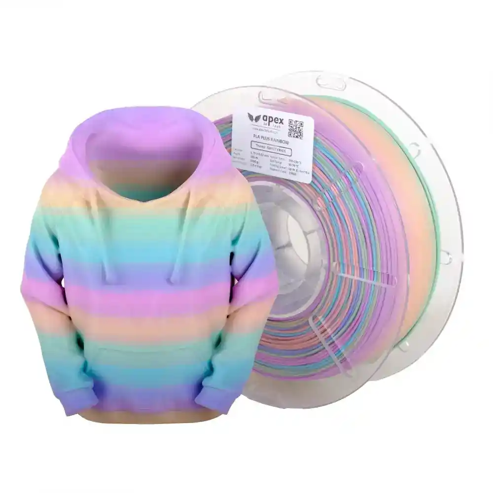 Apex3D Rainbow PLA Filament - Sweet Crisis