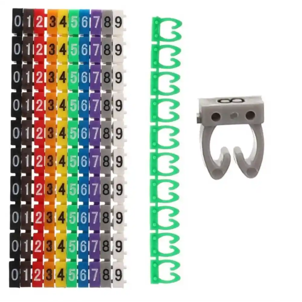 Dijital Kodlu Renkli Kablo İşaretleyici 0-9 (1.5mm)