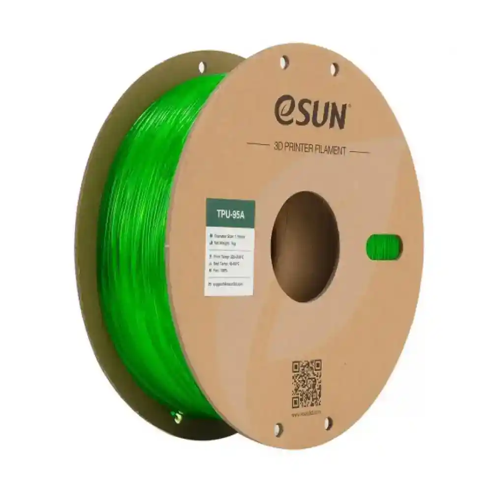 Esun eTPU-95A Filament - Transparent Green