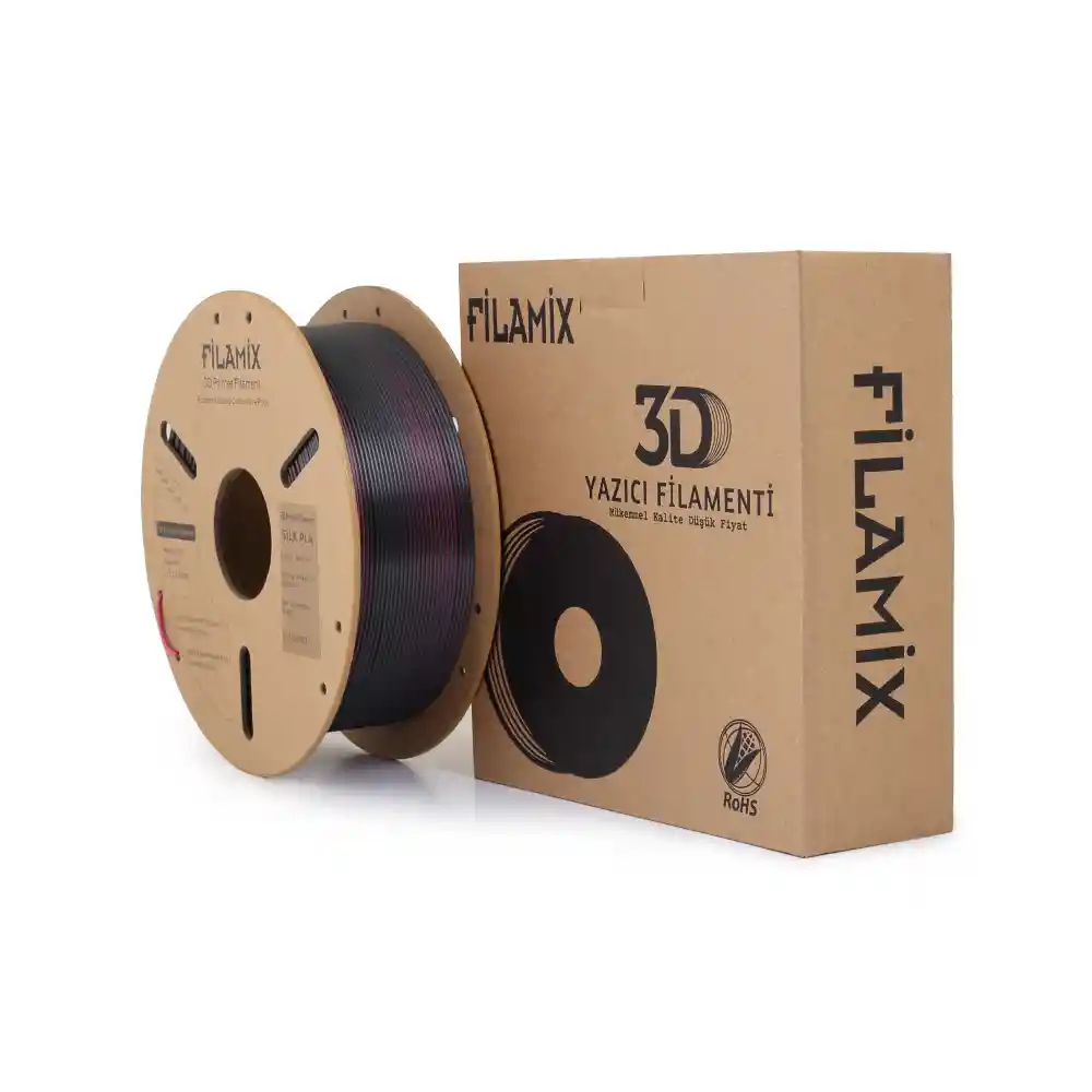 Filamix Silk PLA Filament - Black Red