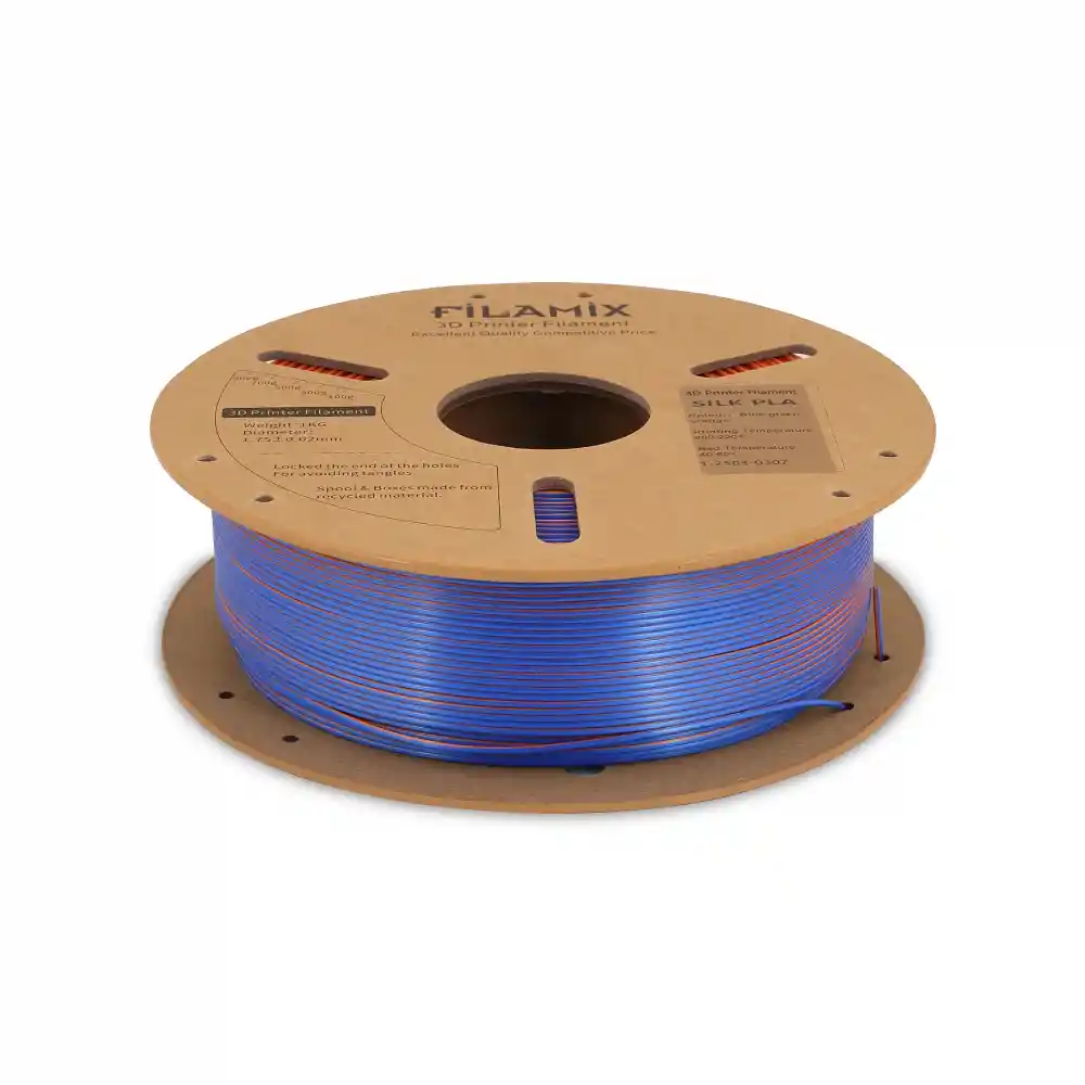 Filamix Silk PLA Filament - Blue Green Orange