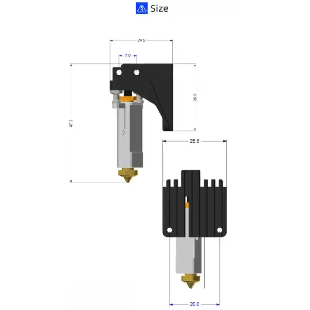 Mellow FluxHeat Bambu Lab P1 Serisi Upgrade Hotend