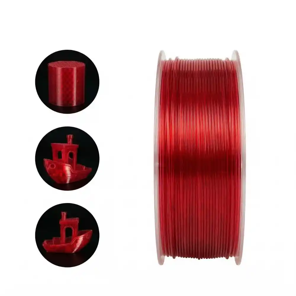 RhinoLab PETG SemiFlex Filament - Transparent Red