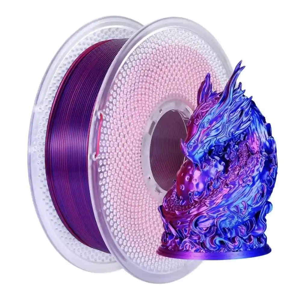 RhinoLab PLA Silk Dual Renk Filament - Rose Red Dark Blue