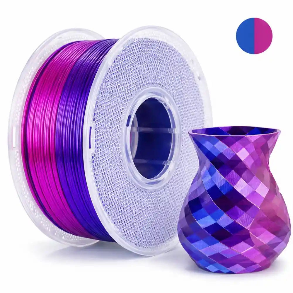 RhinoLab PLA Silk Dual Renk Filament - Rose Dark Blue