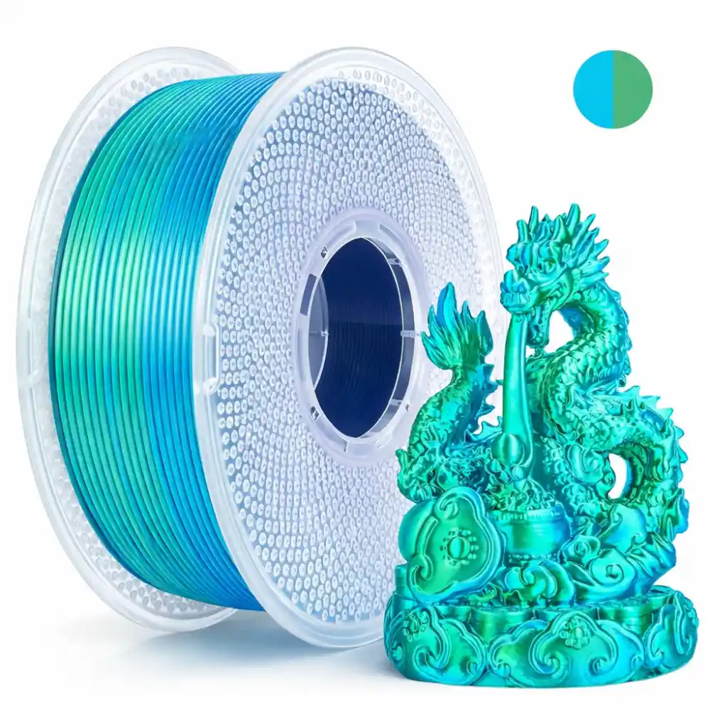 RhinoLab PLA Silk Dual Renk Filament - Sky Blue Green