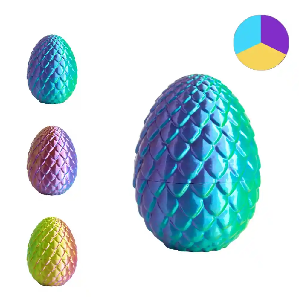 RhinoLab Silk PLA Mystic 3 Renkli Filament - Sky Blue Purple Yellow