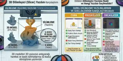 Slicer Yazılım Karşılaştırması: Cura vs PrusaSlicer vs OrcaSlicer