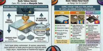 Baskı Tablası Seçimi: Cam, PEI, Esnek ve Manyetik Tabla