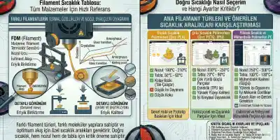Filament Sıcaklık Tablosu: Tüm Malzemeler İçin Hızlı Referans