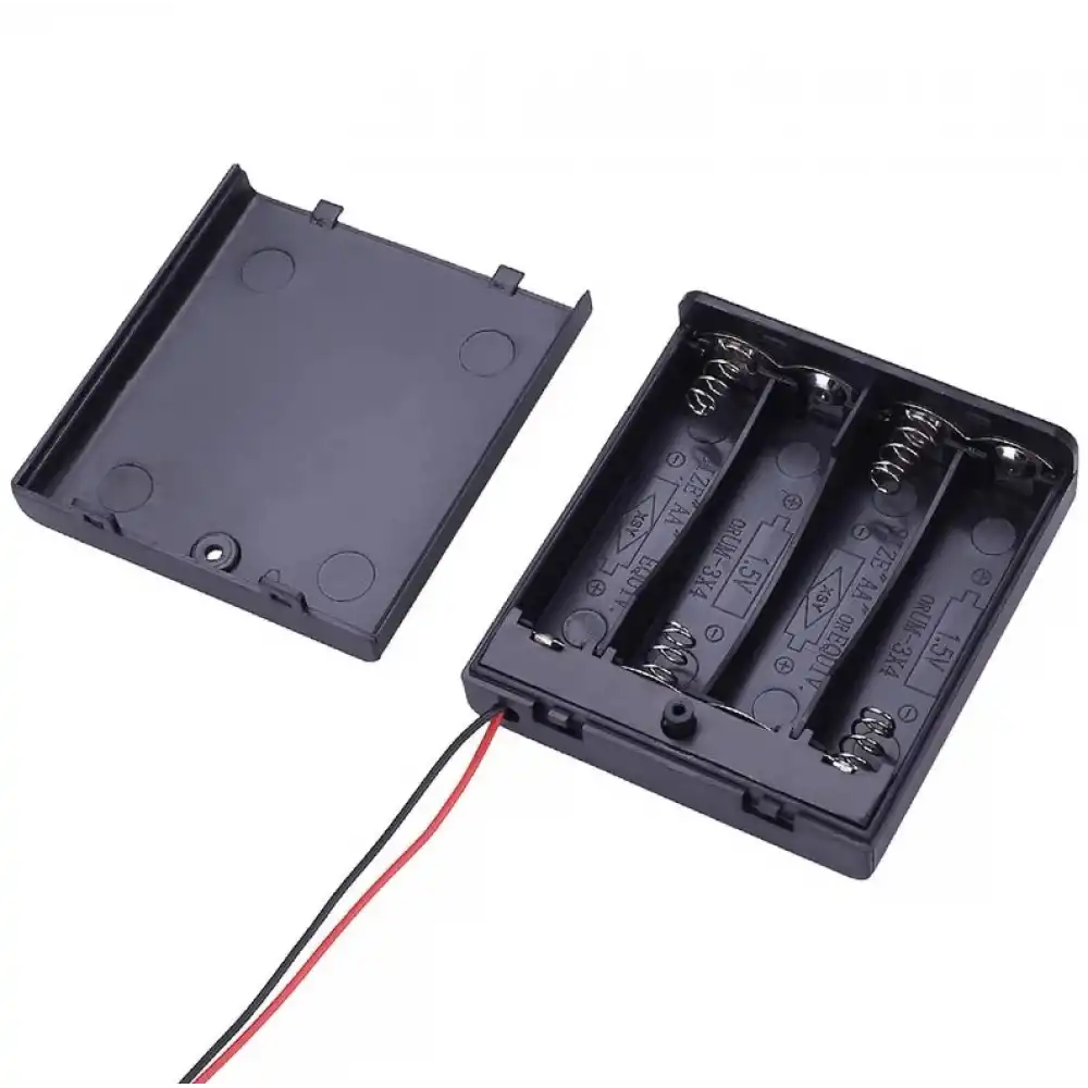 4lü Kapaklı Switchli AA Pil Yuvası (IC-233F)