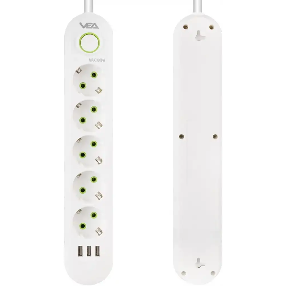 5li 3 USBli 1.5M. Akım Korumalı Priz