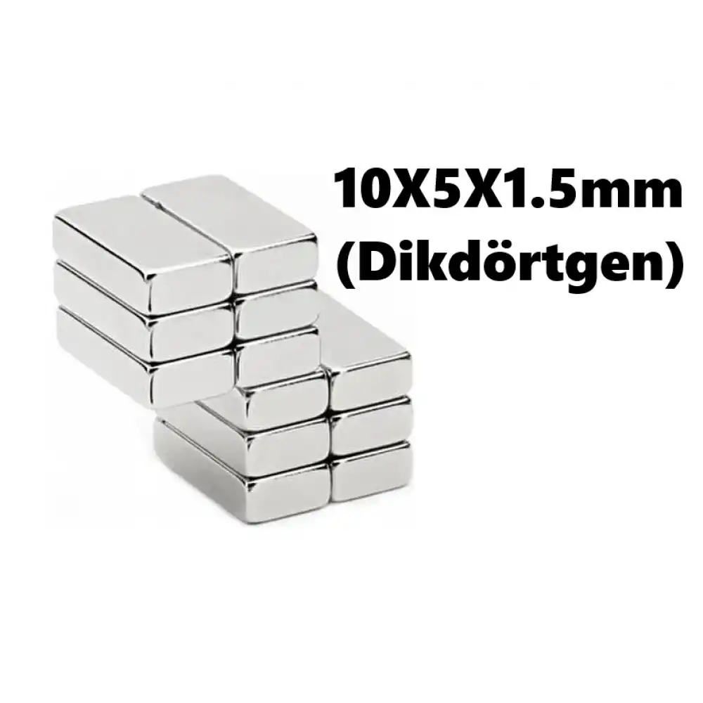Yuvarlak Neodyum Mıknatıs 10X5X1.5mm (Dikdörtgen)
