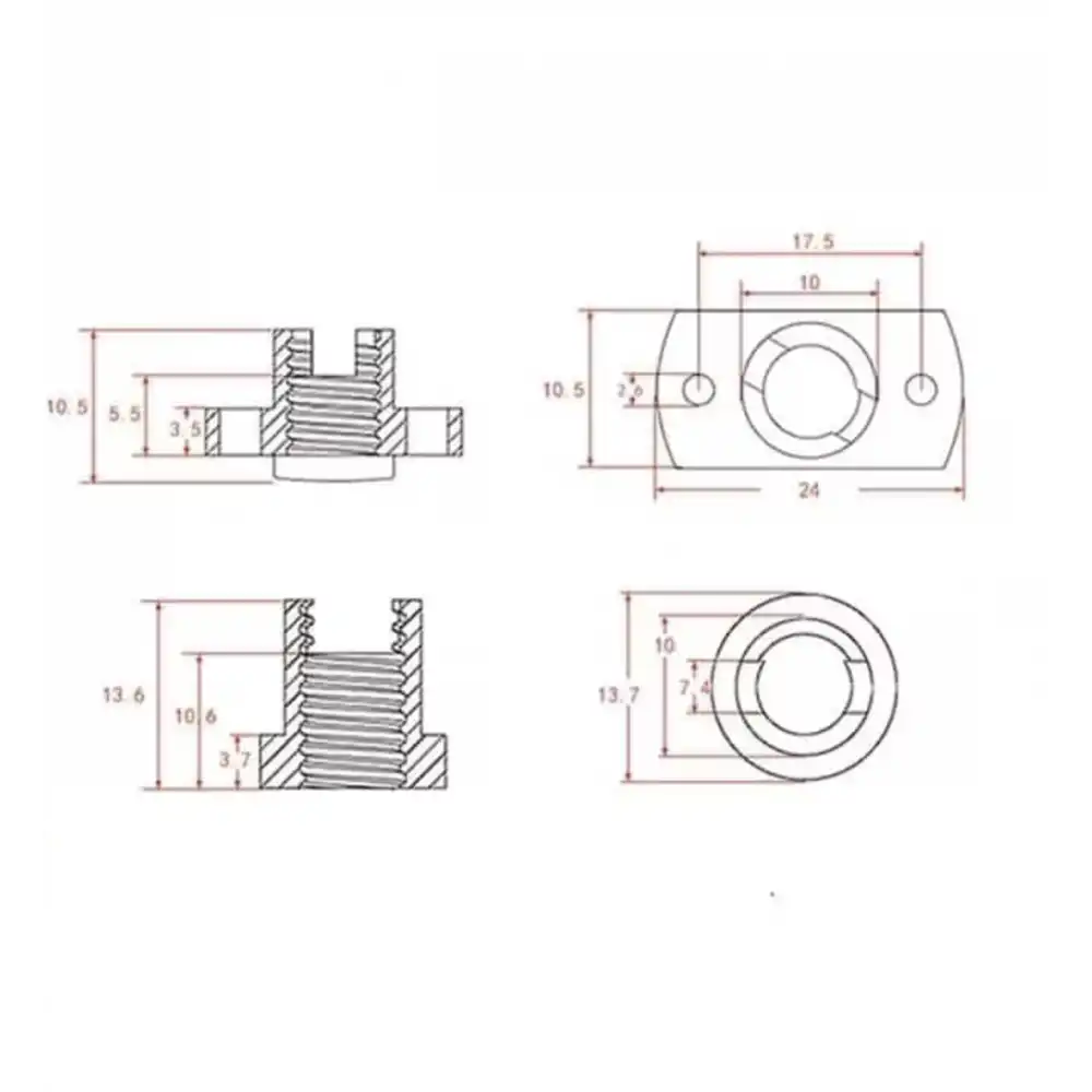 Ender 3 Pirinç Trapez Yaylı Somunu
