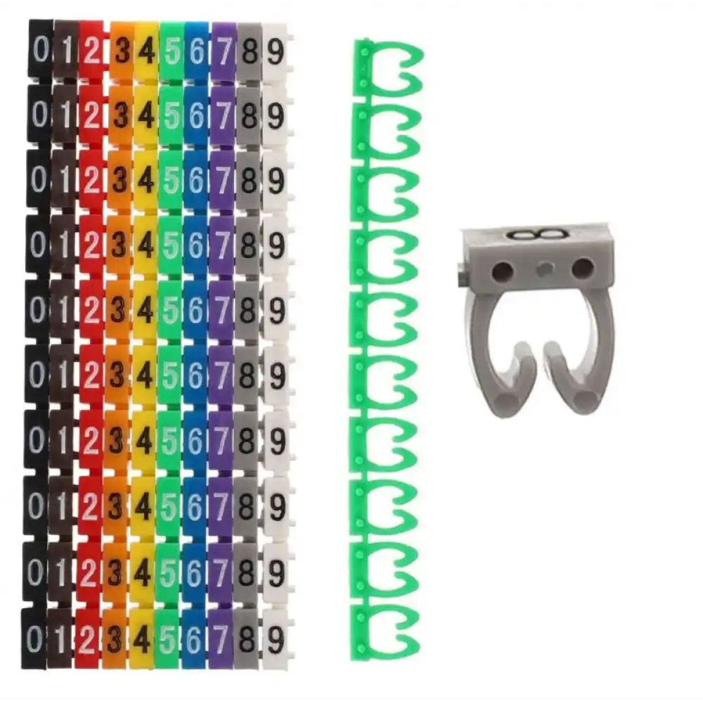 Dijital Kodlu Renkli Kablo İşaretleyici 0-9 (1.5mm)