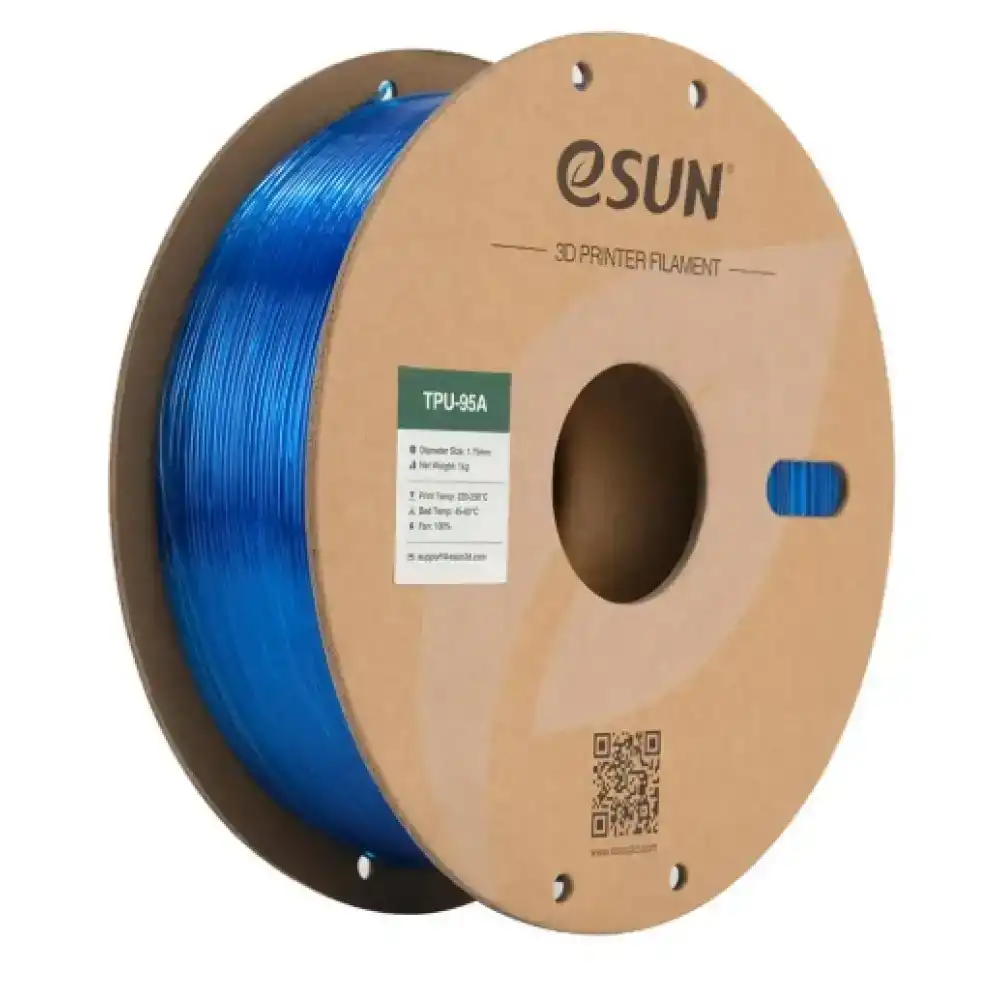 Esun eTPU-95A Filament - Transparent Blue