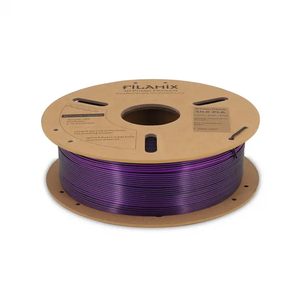 Filamix Silk PLA Filament - Black Purple