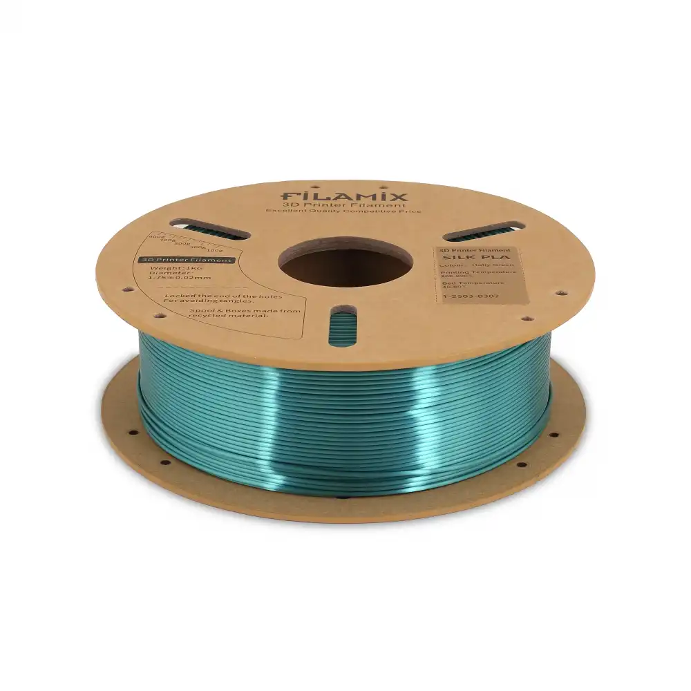 Filamix Silk PLA Filament - Holly Green