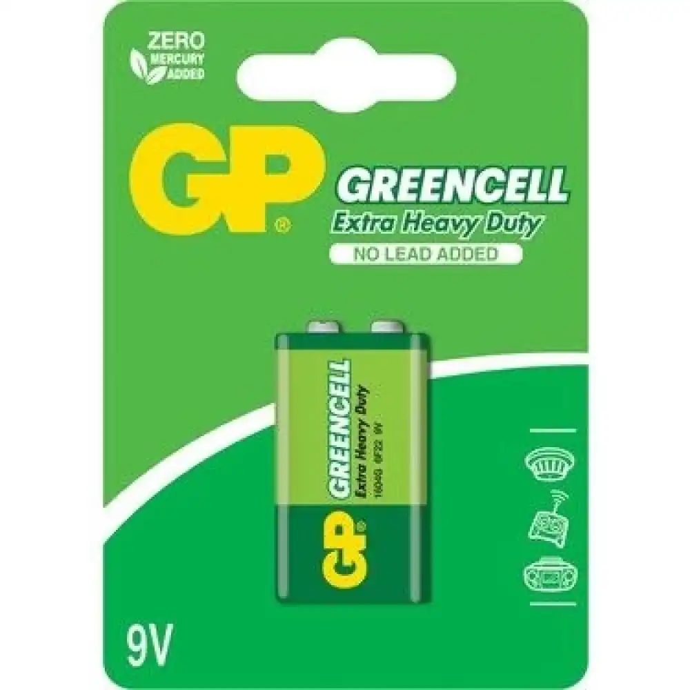 GP 1604G-B Greencell 9 Volt Pil