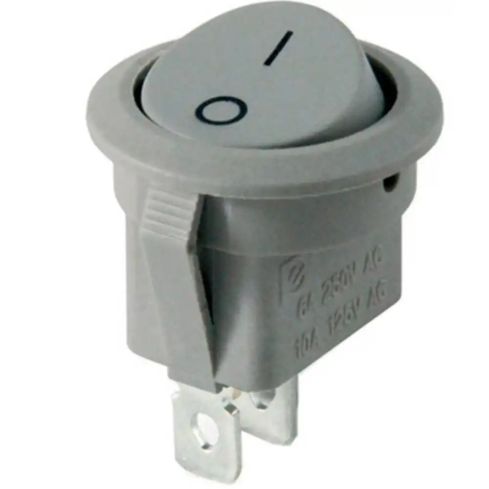 Gri 2 Pinli Işıksız Yuvarlak Açma-Kapama Anahtarı (IC-133B )