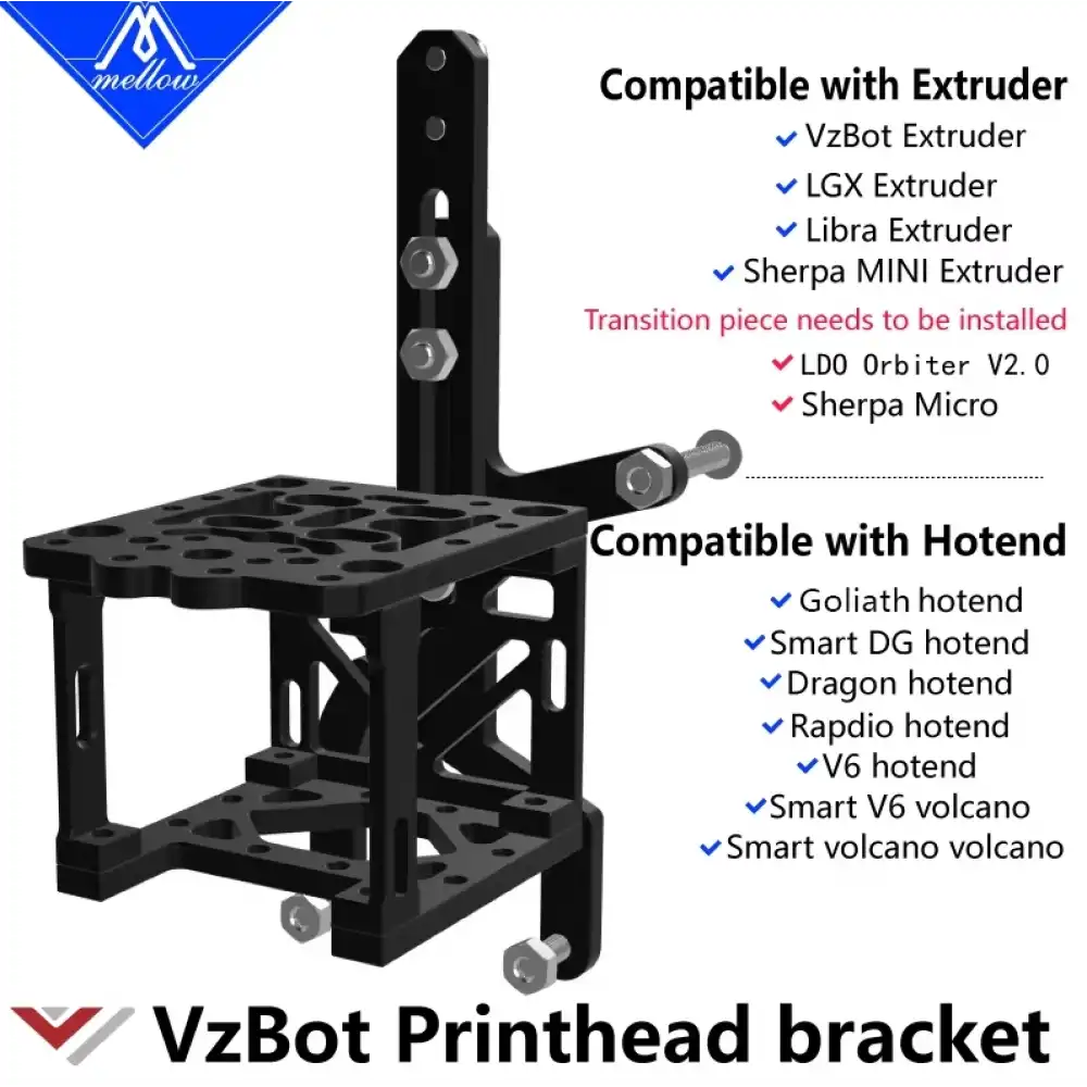 Mellow CNC VZBot Kafası ve Goliath Hotend Montaj Adaptörü