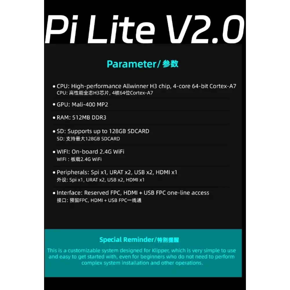 Mellow Fly Pi Lite V2 Klipper Kontrol Kartı