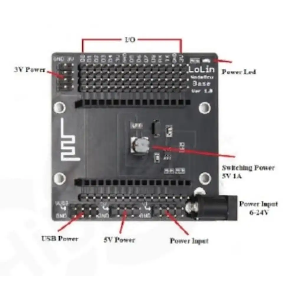 NodeMCU LoLin ESP8266 Base Shield