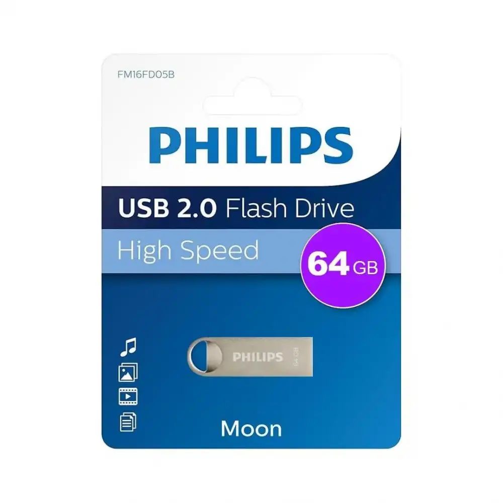 Philips 64Gb Gümüş USB 2.0 Metal Flash Bellek
