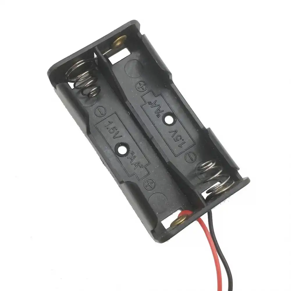 Plastik Siyah Pil Yuvası 2Li AA (IC-233A)