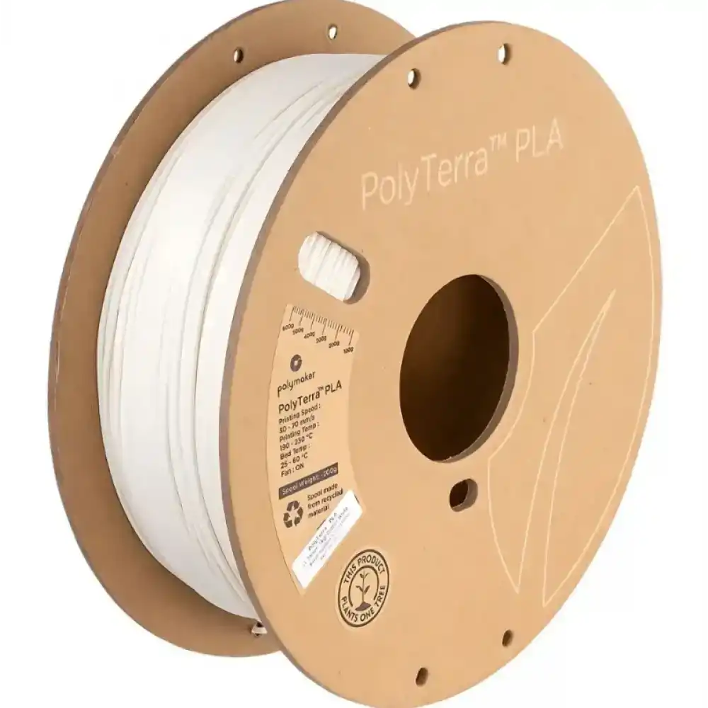 Polymaker PolyTerra Matte PLA Filament - Cotton White