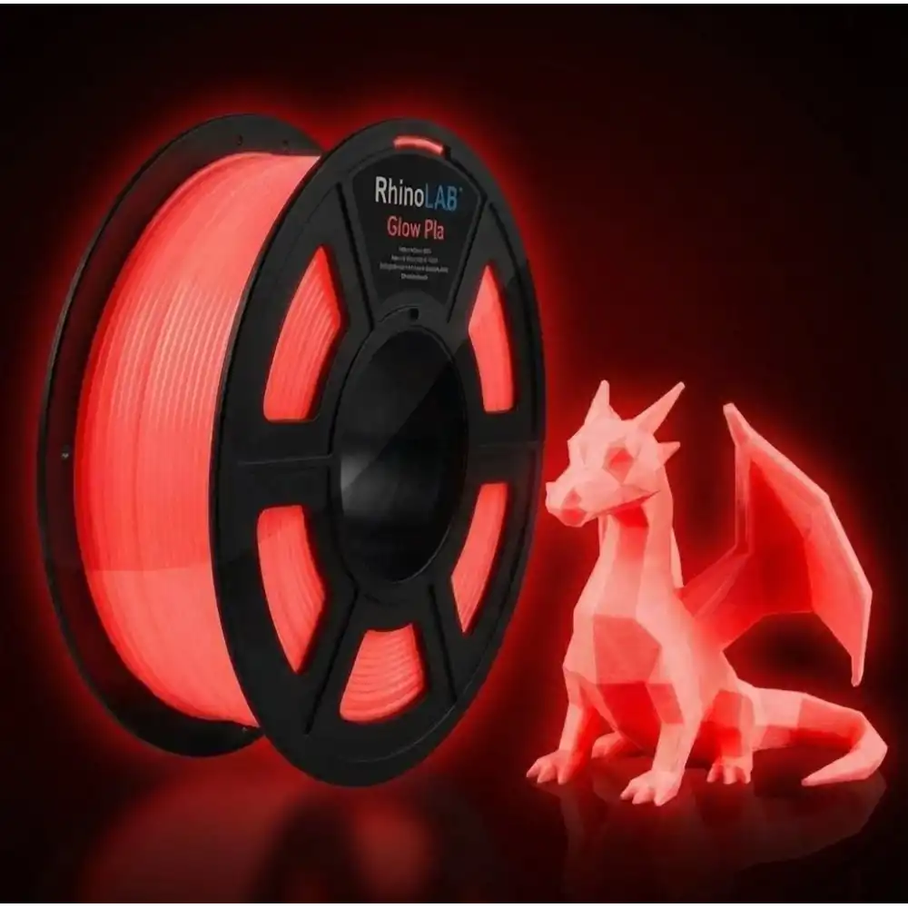 RhinoLab Glow PLA Filament - Red
